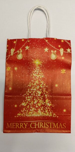 taska cervena merry christmas zlaty stromecek