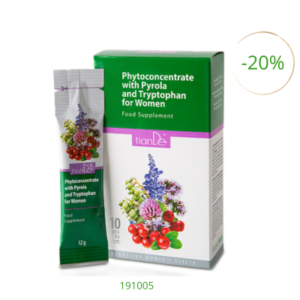 Fytokoncentrát s hruštičkou okrouhlolistou a tryptofanem pro ženy, 120 g (10 kusů po 12 g)